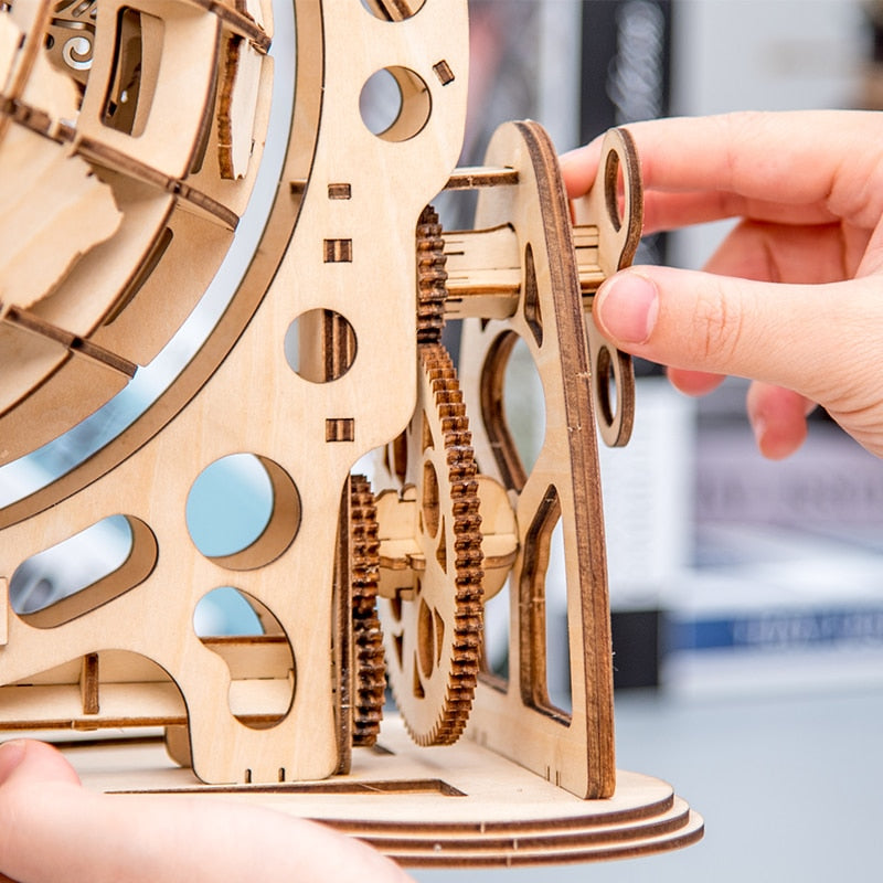 Puzzle | DIY Rotatable 3D Globe | Wooden Model Kit | 3D Puzzles - GadgetSourceUSA