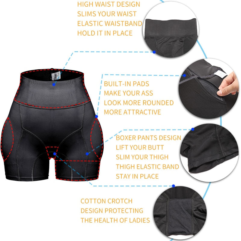 Padded Butt Lifter Hip Enhancer Body Shaper Panties Shapewear Wide Waist  Band Push Up Panties Seamless Booty Lifter