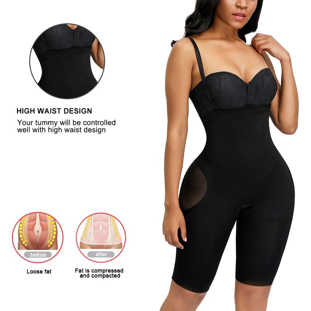 Shapewear For Women ' Zipper Suspender Lift Breathable Corset Body Shapers  Black XXXXXXL