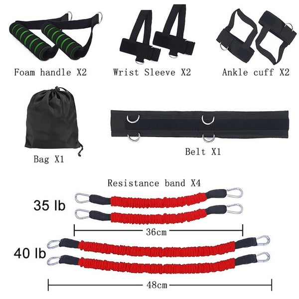 Resistance Bands | Exercise Bands | Sports Fitness Set for Leg and Arm Exercises | Boxing Muay Thai Home Gym | Strength Training Equipment - GadgetSourceUSA