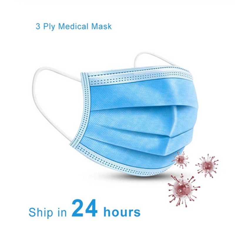 Protection Masks | 10 or 30 Pc.| Anti Pollution 3 Layer Disposable Mask | Elastic Ear Loop  Dust Filter Safety Masks - GadgetSourceUSA