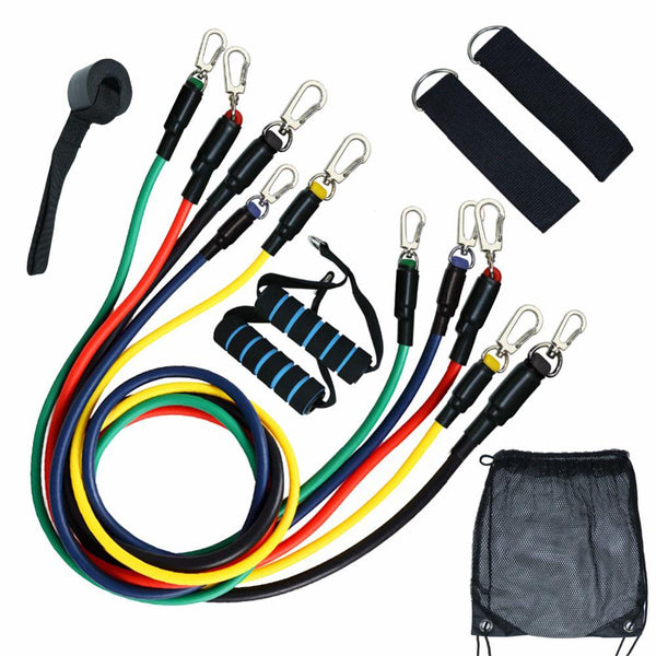 Resistance Bands | Resistance Bands Set | 11 Piece Home Gym | Exercise Bands | Training, Yoga, Gym, Fitness Equipment - GadgetSourceUSA