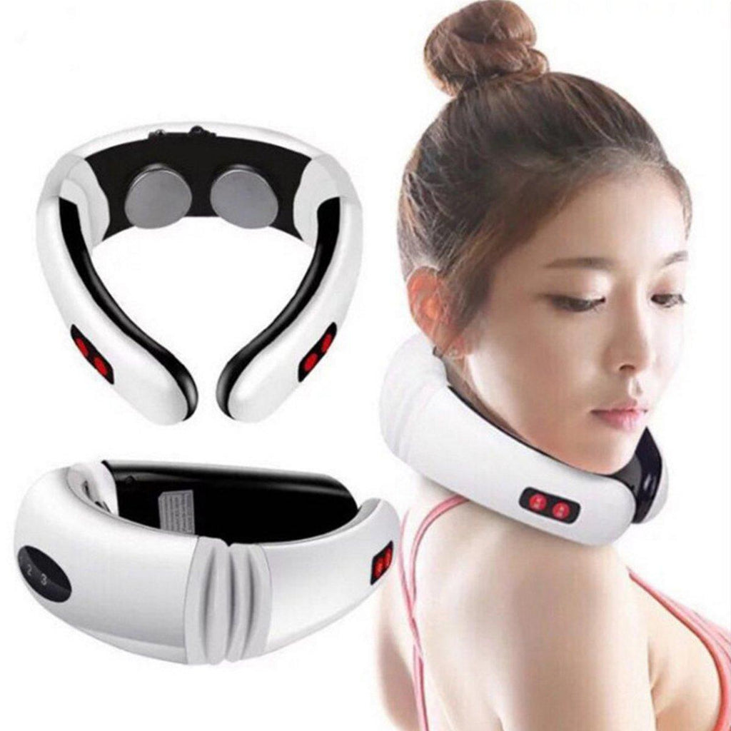 Hot Electric Cervical Neck Support  Massager Body Shoulder Relax Massage Magnetic Therapy - GadgetSourceUSA