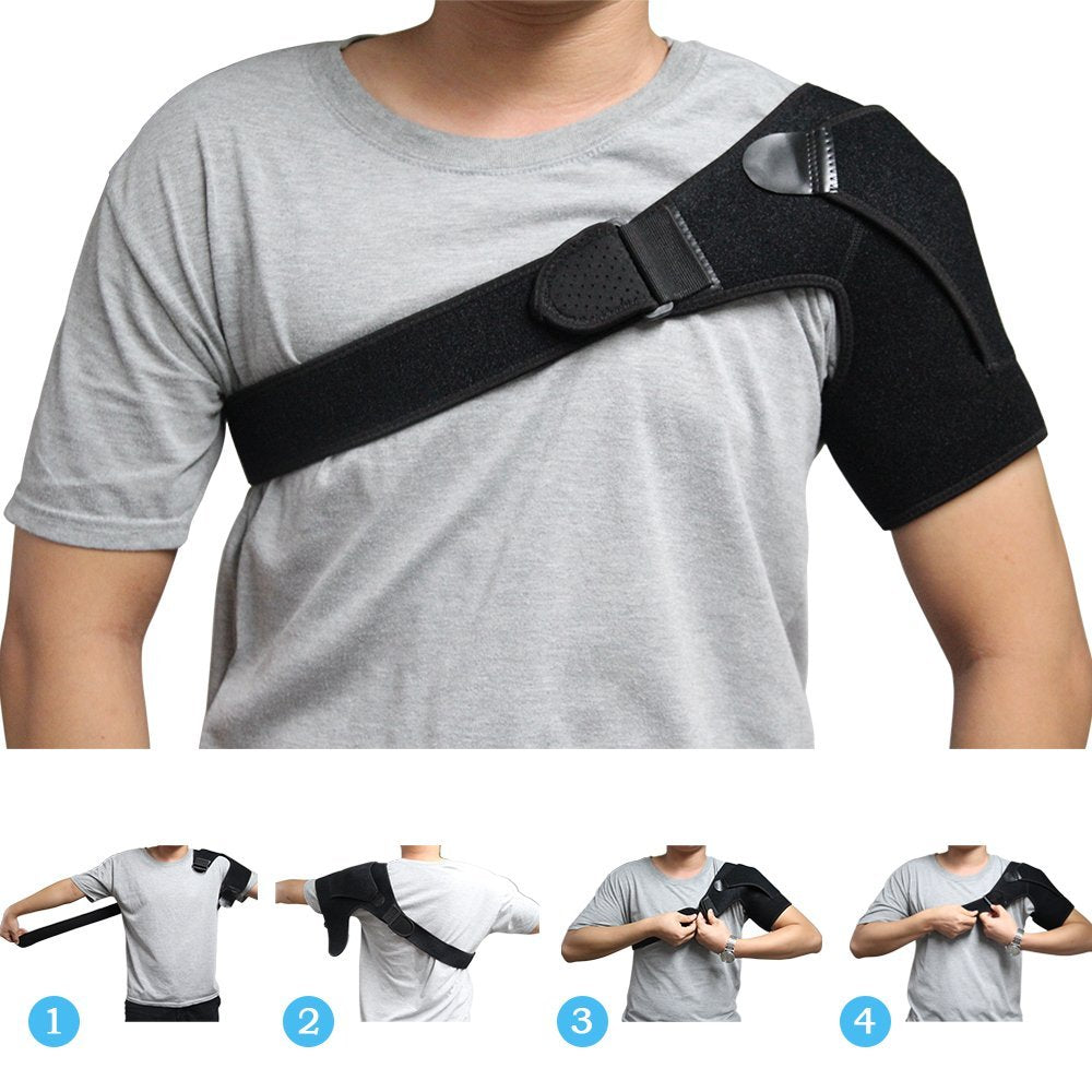 Shoulder Brace | Joint Pain/Injury Shoulder Support Brace | Adjustable Left/Right | Compression Therapy Shoulder Support Strap - GadgetSourceUSA
