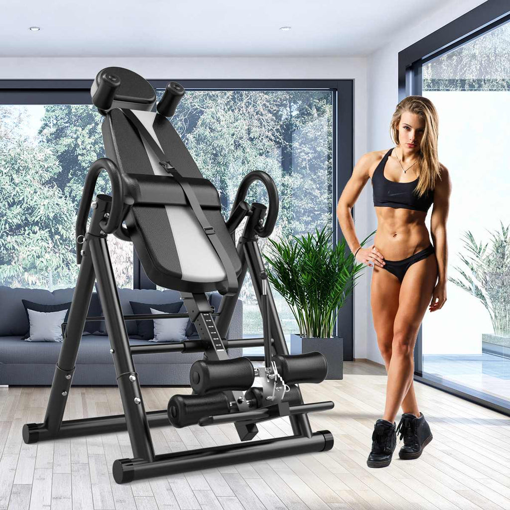 Inversion Table | Fitness/Chiropractic/Reflexology Back Stretcher Foldable Table | Home Gym Training | Inversion Therapy - GadgetSourceUSA