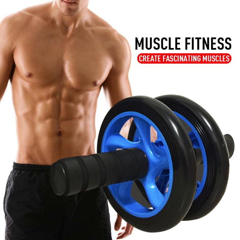 Home Fitness Equipment Muscle Exercise Equipment Double Wheel Abdominal Power Wheel Ab Roller Gym Roller Trainer Training New ED|Ab Rollers - GadgetSourceUSA