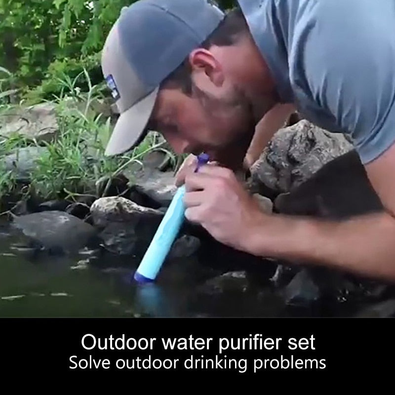 Outdoor Water Purifier Survival Multifunction Water Purifier Camping Hiking Emergency Life Survival Portable Water Filter|Safety & Survival - GadgetSourceUSA