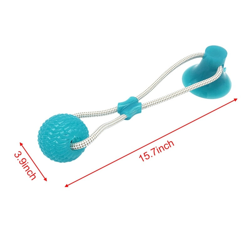 Pet Cats Dogs Interactive Suction Cup Push TPR Ball Toys Elastic Ropes Pet Tooth Cleaning Chewing Playing IQ Treat Puppy Toys - GadgetSourceUSA