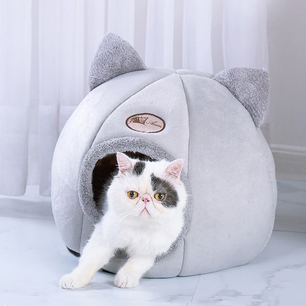 Pet Cat/Dog House | Warm Nest With Soft Foldable Sleeping Pad | Pet Cave Sleeping Mat | Cat Beds & Mats - GadgetSourceUSA