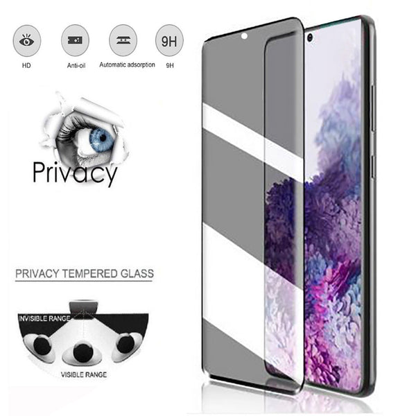 Privacy Full Screen Protector Anti Intrusion Tempered Glass For Samsung S20/S20 Plus Support - GadgetSourceUSA