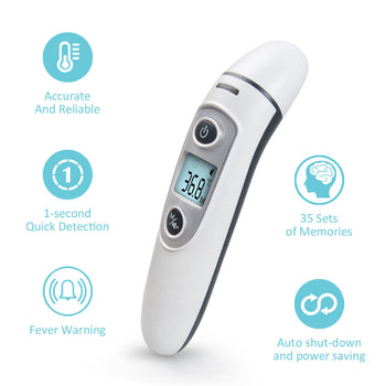 New Infrared Thermometer Temperature Sensor IR Digital LCD Forehead and Ear Non-Contact for Adults Baby Body Care Thermometer Fever Measurement - GadgetSourceUSA