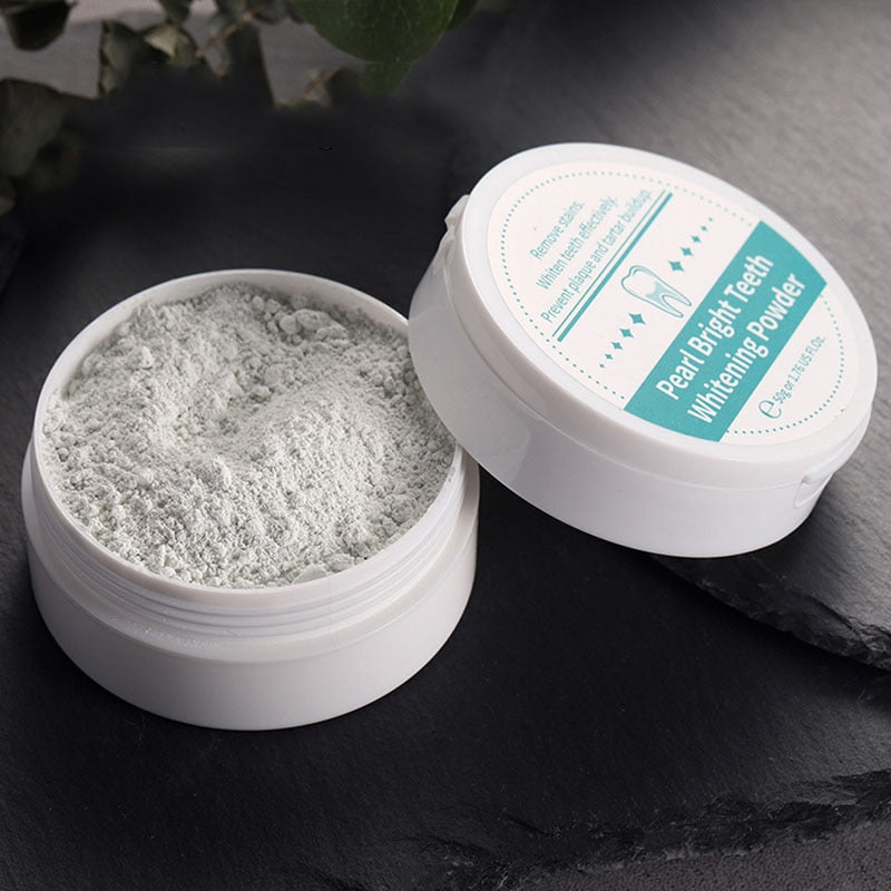 Teeth Whitening | 50g Natural Pearl Whitening Tooth Powder | Mint | Bright Teeth Whitening | Stain Removal | Oral Hygiene Anti-Bacterial - GadgetSourceUSA
