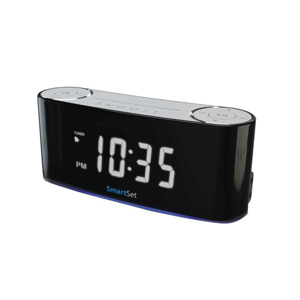 SYLVANIA SCR1229BT Bluetooth Smart Set Mood Light Clock Radio - GadgetSourceUSA