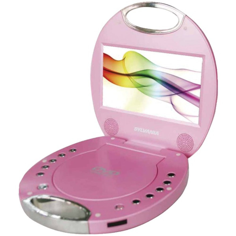 SYLVANIA SDVD7046-PINK 7" Portable DVD Player with Integrated Handle (Pink) - GadgetSourceUSA