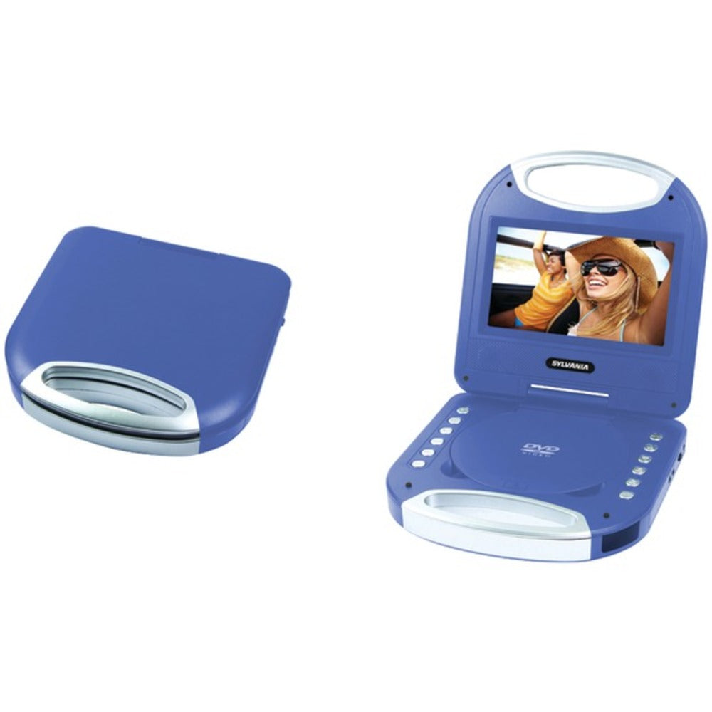 SYLVANIA SDVD7049-BLUE 7" Portable DVD Player with Integrated Handle (Blue) - GadgetSourceUSA