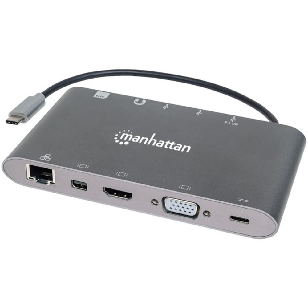 Manhattan 152808 SuperSpeed USB-C to 7-in-1 Docking Station - GadgetSourceUSA