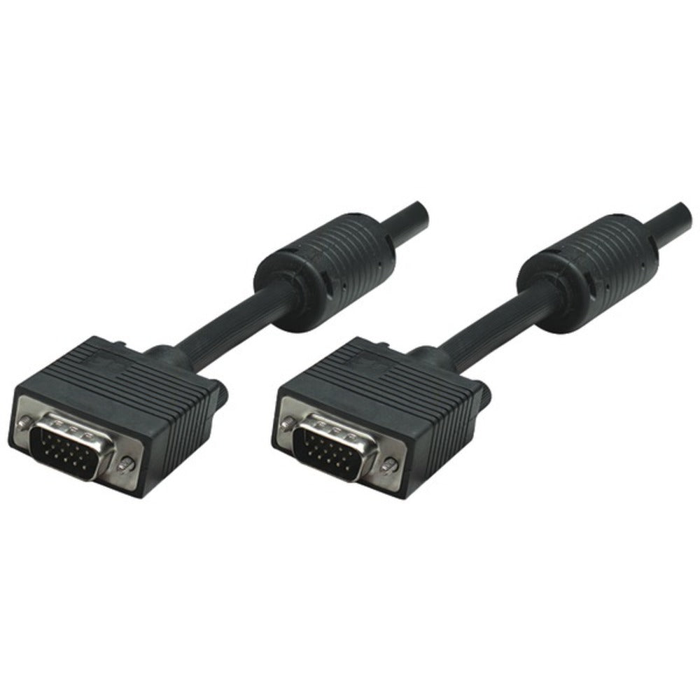Manhattan 317733 HD15-Male to Male SVGA Cable with Ferrite Core, 10ft - GadgetSourceUSA