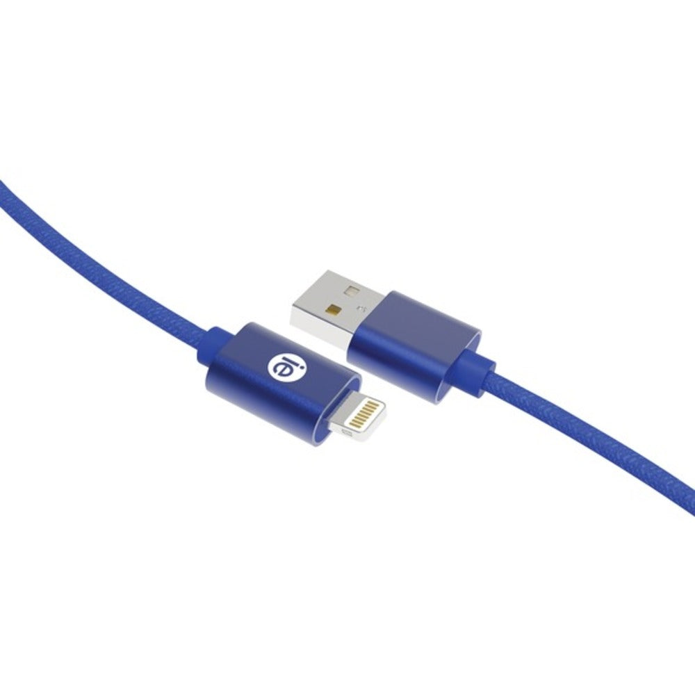 iEssentials IEN-BC10L-BL Charge and Sync Braided Lightning to USB Cable, 10ft (Blue) - GadgetSourceUSA