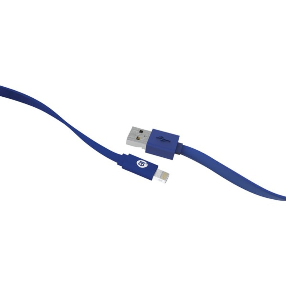 iEssentials IEN-FC4L-BL Charge and Sync Flat Lightning to USB Cable, 4ft (Blue) - GadgetSourceUSA