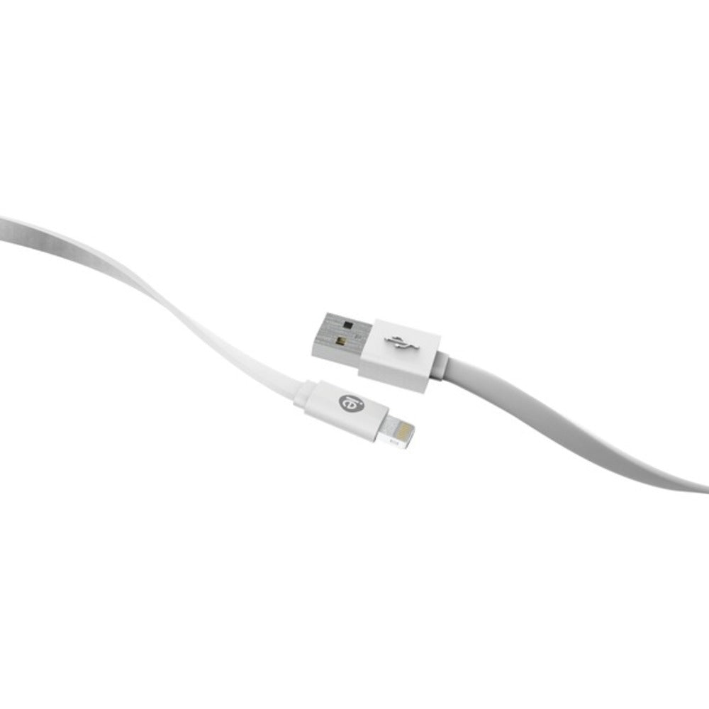 iEssentials IEN-FC4L-WT Charge and Sync Flat Lightning Cable, 4ft (White) - GadgetSourceUSA