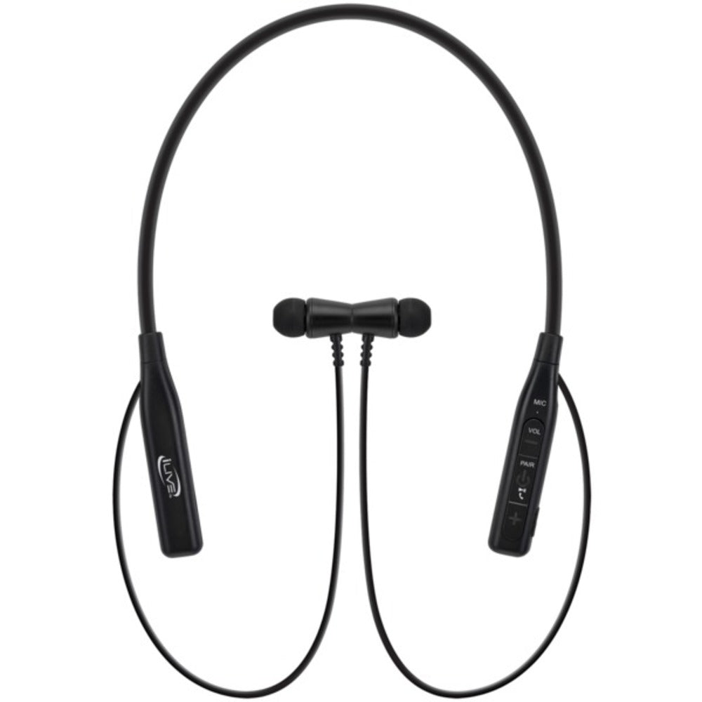 iLive IAEB109B Bluetooth In-Ear Earbuds with Microphone and Bendable Neck (Black) - GadgetSourceUSA