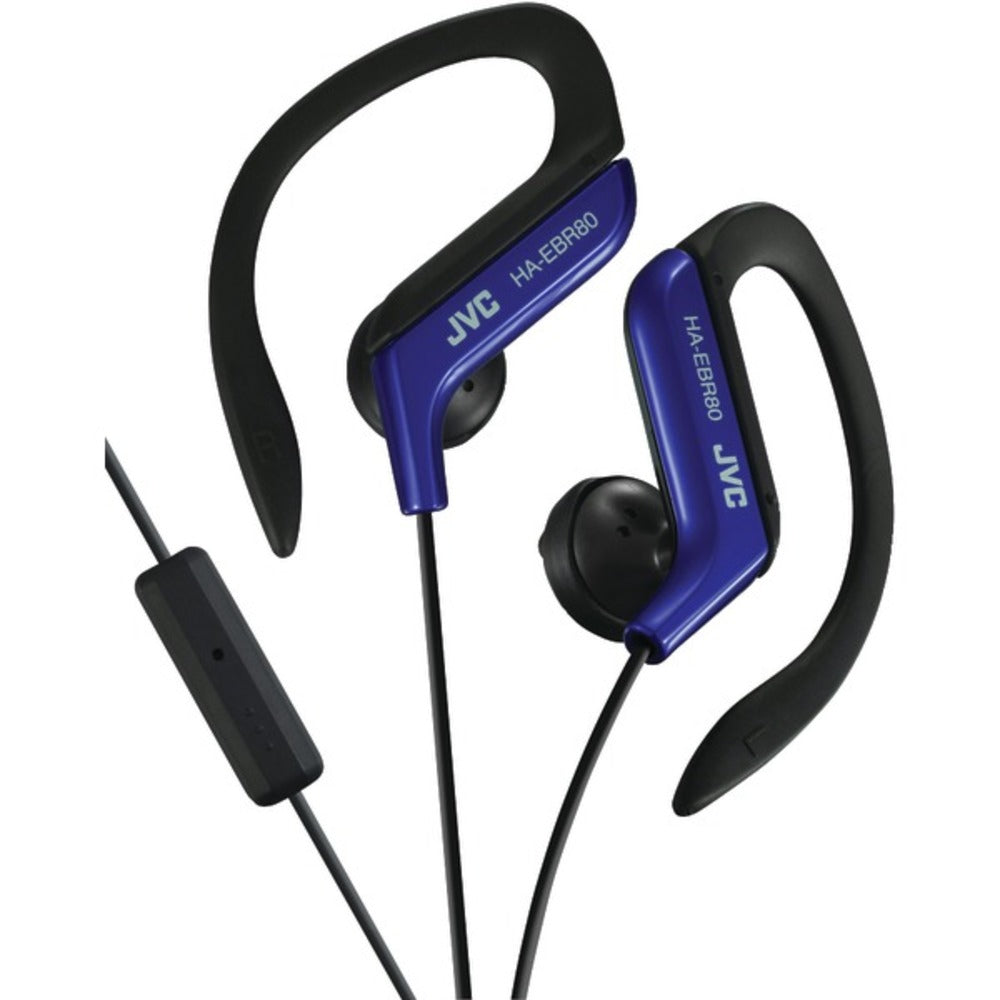 JVC HAEBR80A In-Ear Sports Headphones with Microphone and Remote (Blue) - GadgetSourceUSA