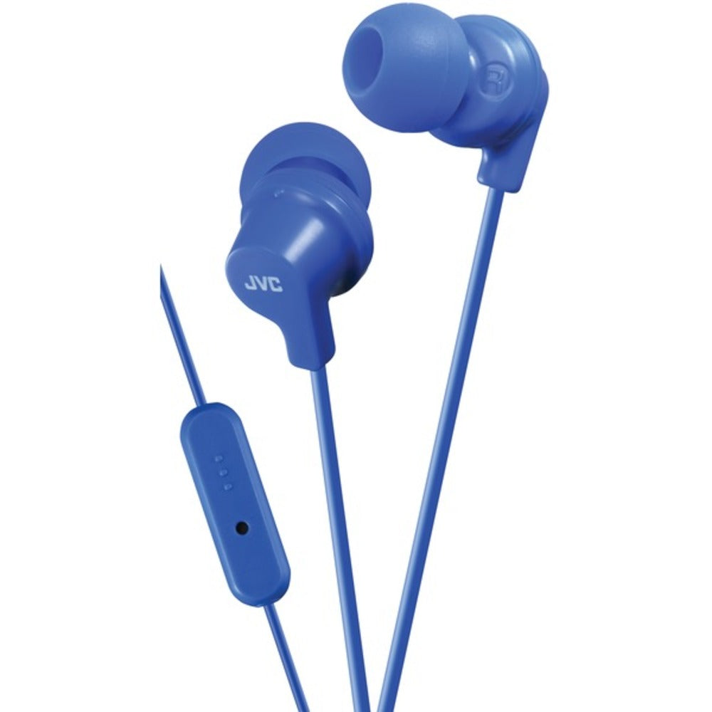 JVC HAFR15A In-Ear Headphones with Microphone (Blue) - GadgetSourceUSA