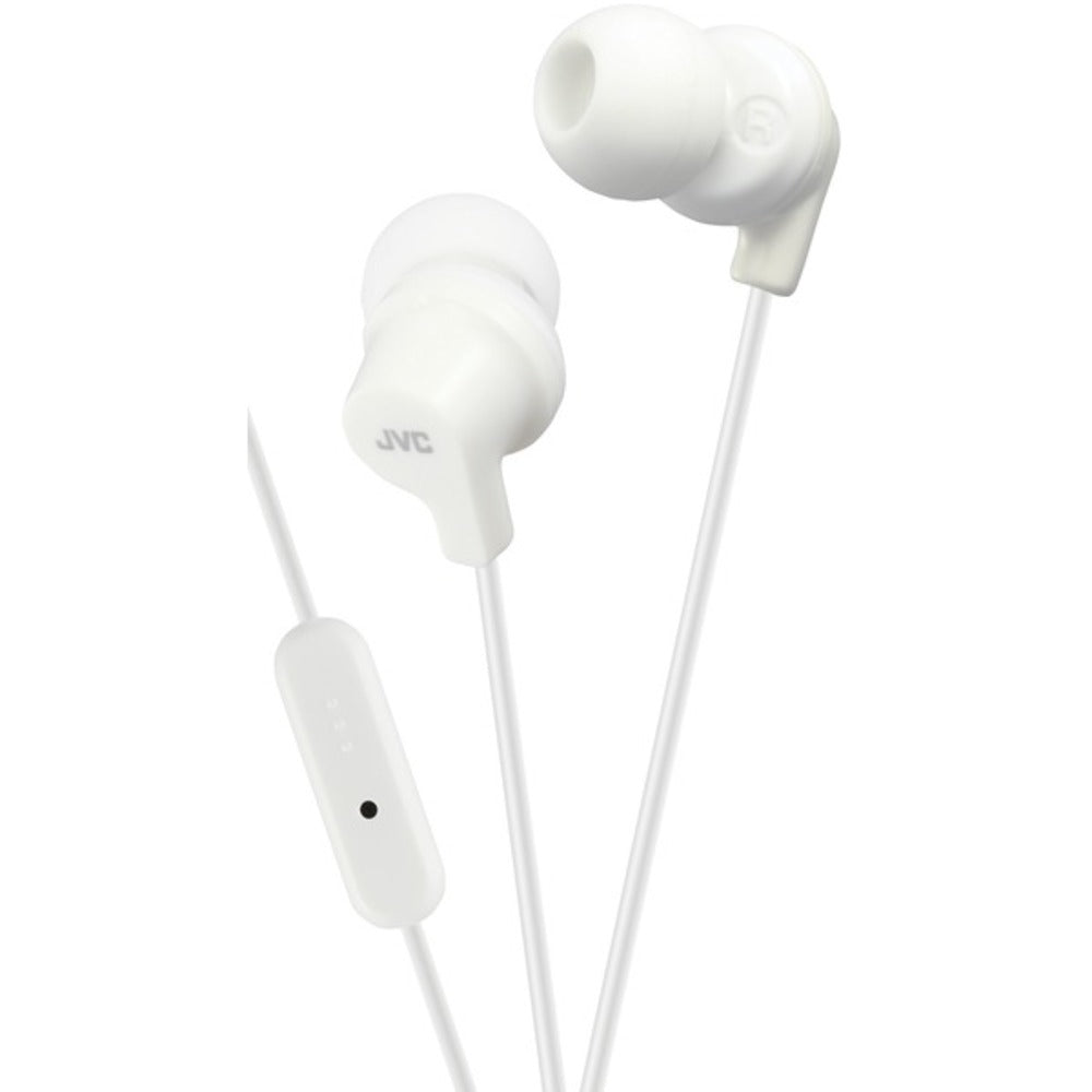 JVC HAFR15W In-Ear Headphones with Microphone (White) - GadgetSourceUSA