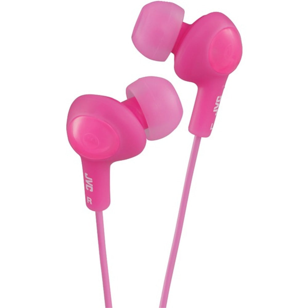 JVC HAFR6P Gumy Plus Earbuds with Remote and Microphone (Pink) - GadgetSourceUSA