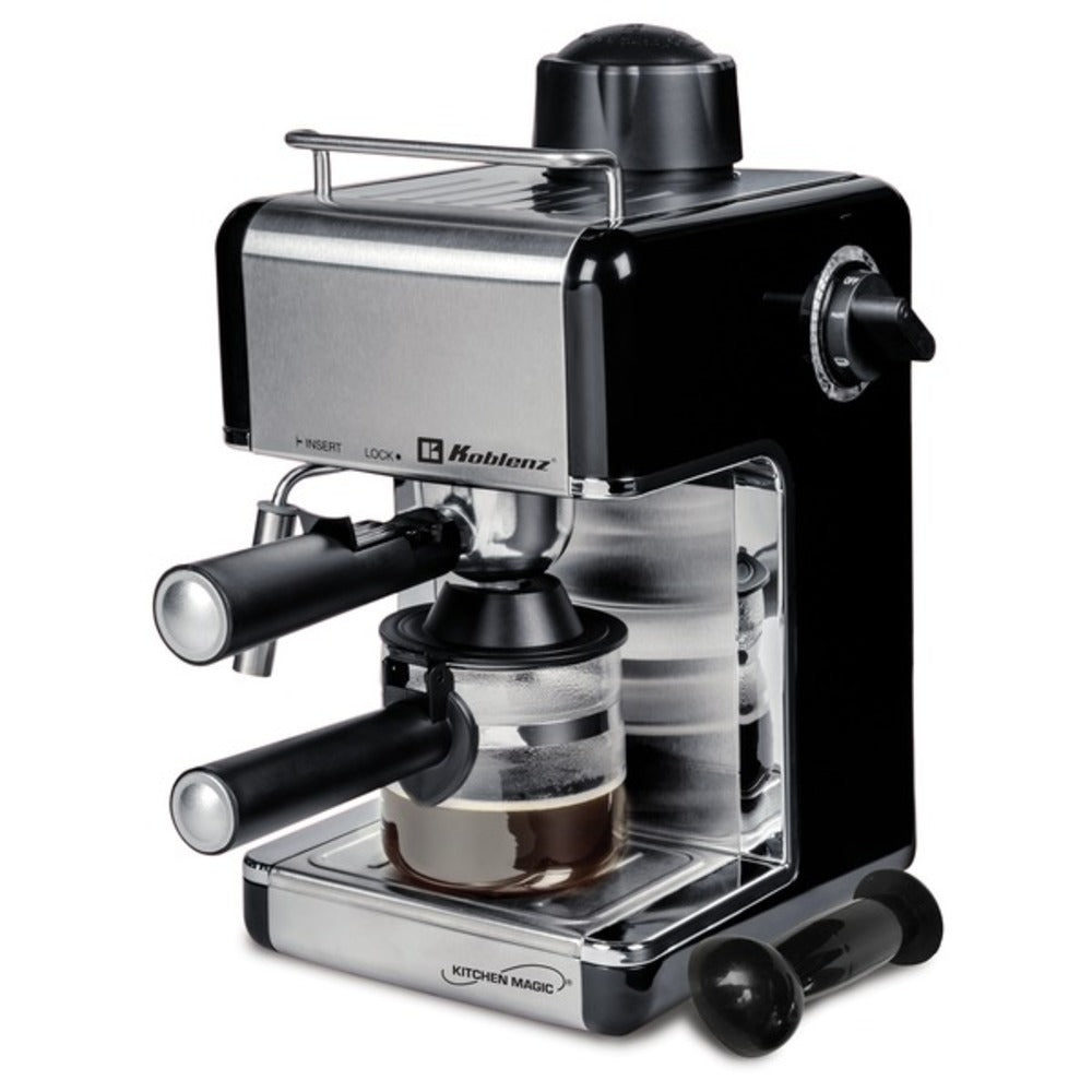 Koblenz CKM-650 EIN 4-Cup Kitchen Magic Collection Espresso and Cappuccino Maker - GadgetSourceUSA