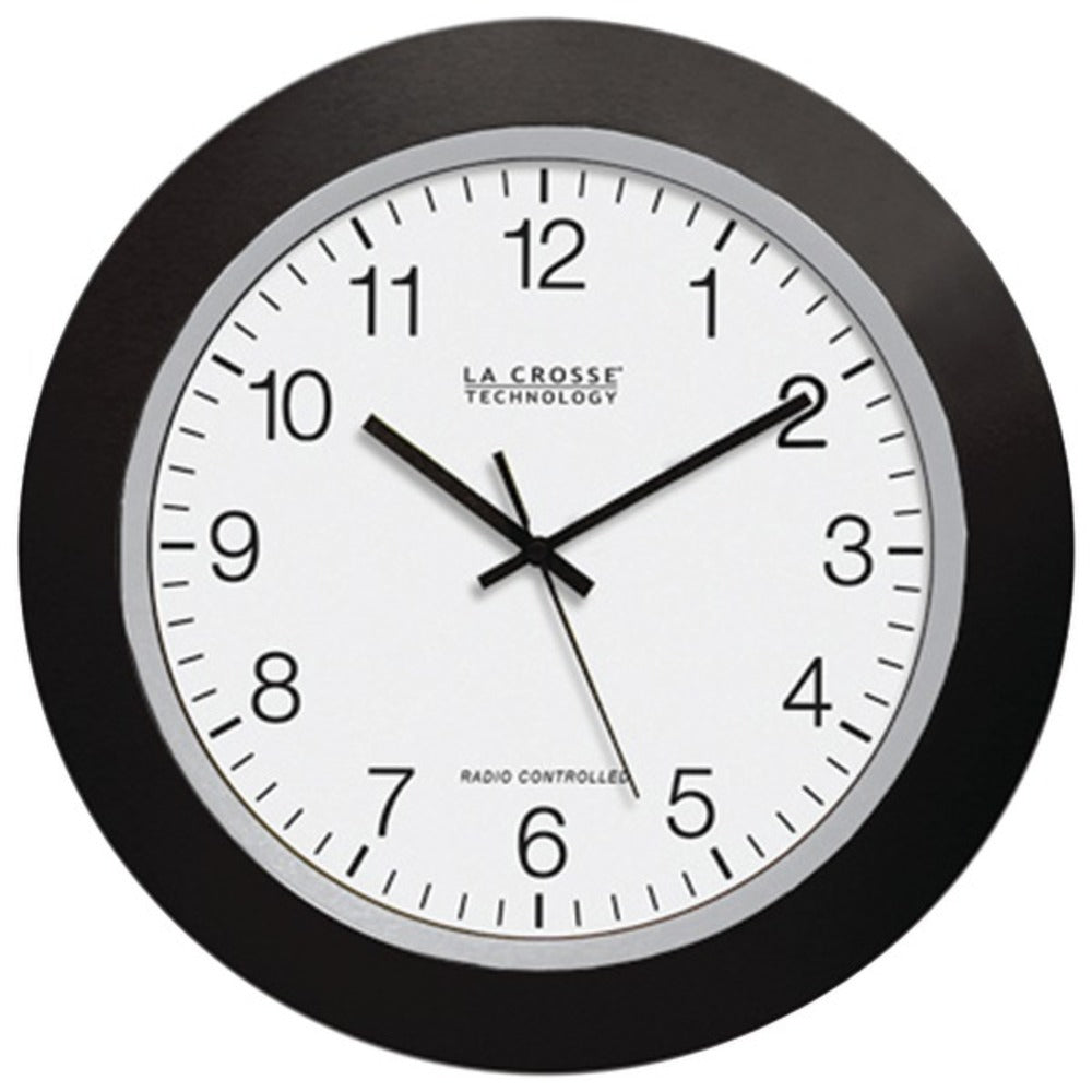La Crosse Technology WT-3129B 12" Black Atomic Wall Clock - GadgetSourceUSA
