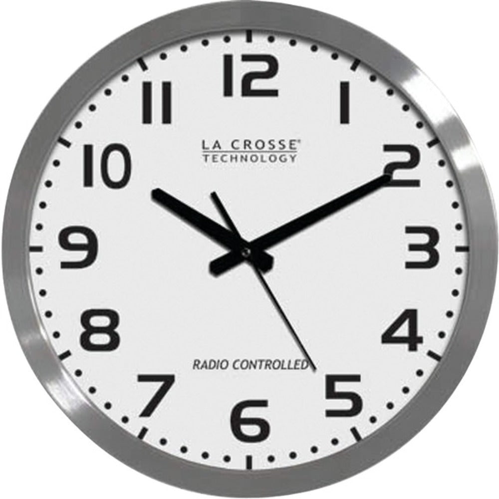 La Crosse Technology WT-3161WH 16" Brushed-Metal Atomic Wall Clock - GadgetSourceUSA
