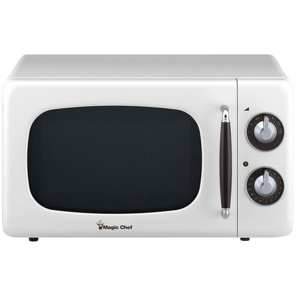 Magic Chef MCD770CW .7 Cubic-ft 700-Watt Retro Microwave (White) - GadgetSourceUSA
