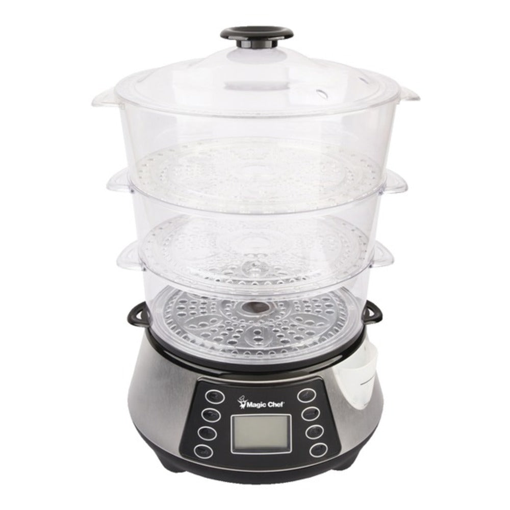 Magic Chef MCSFS12ST 3-Tier Electric Food Steamer - GadgetSourceUSA