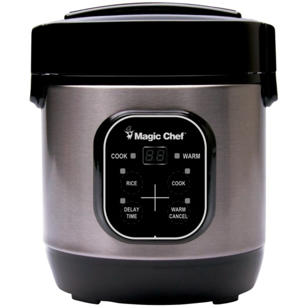 Magic Chef MCSRC03ST 3-Cup Stainless Steel Rice Cooker - GadgetSourceUSA