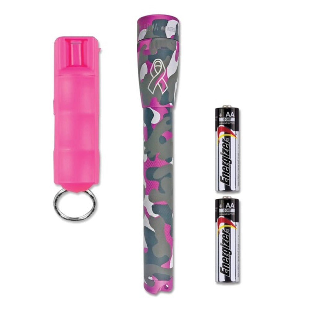 MAGLITE SP2PUE6 Mini PRO LED Flashlight and SABRE Pepper Spray - GadgetSourceUSA