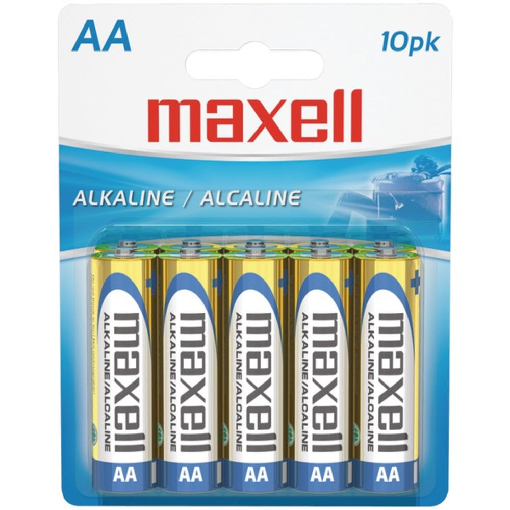 Maxell 723410 - LR610BP Alkaline Batteries (AA; 10 pk; Carded) - GadgetSourceUSA