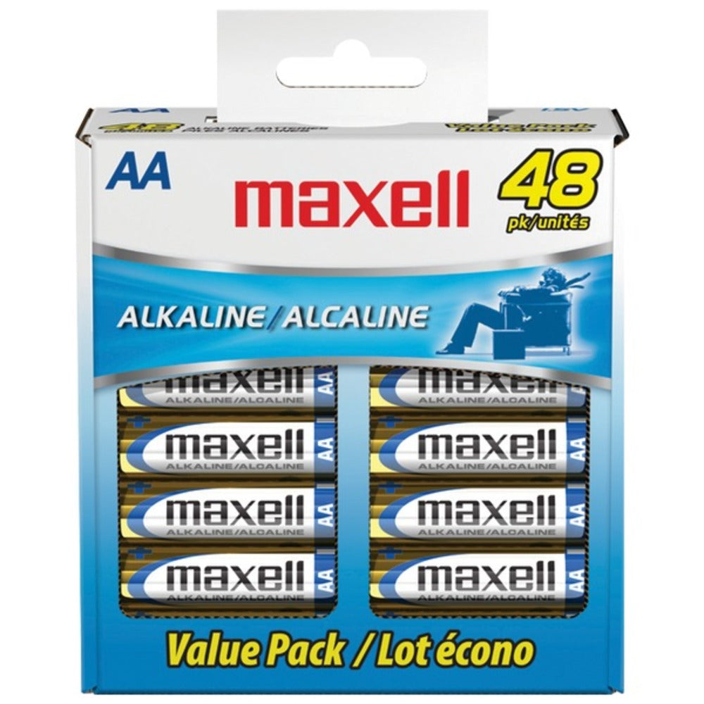 Maxell 723443 - LR648B Alkaline Batteries (AA; 48 pk; Box) - GadgetSourceUSA