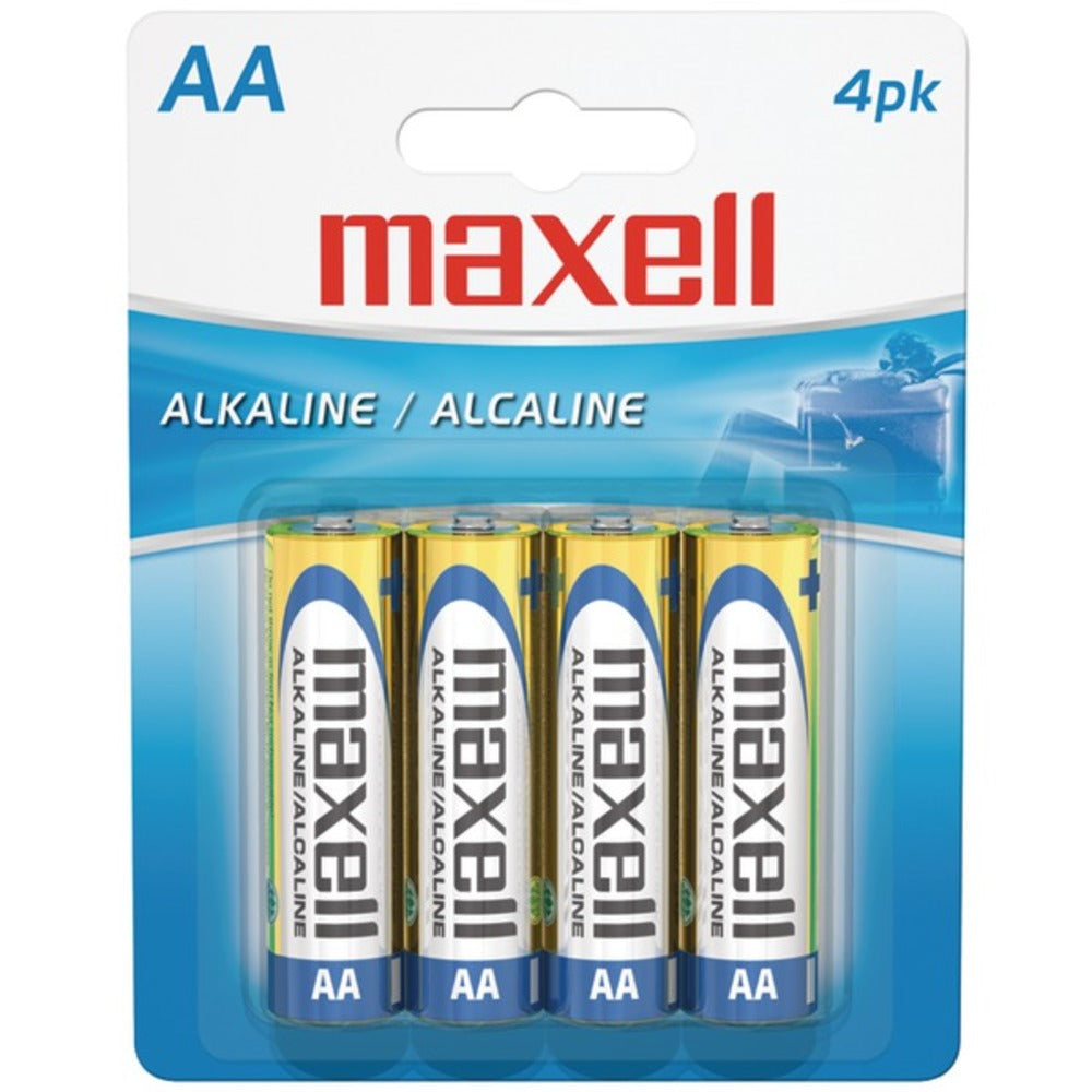 Maxell 723465 - LR64BP Alkaline Batteries (AA; 4 pk; Carded) - GadgetSourceUSA