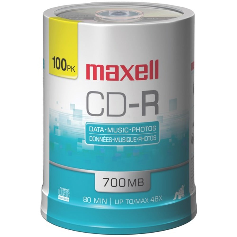 Maxell 648200 - CDR80100S 700MB 80-Minute CD-Rs (100-ct Spindle) - GadgetSourceUSA