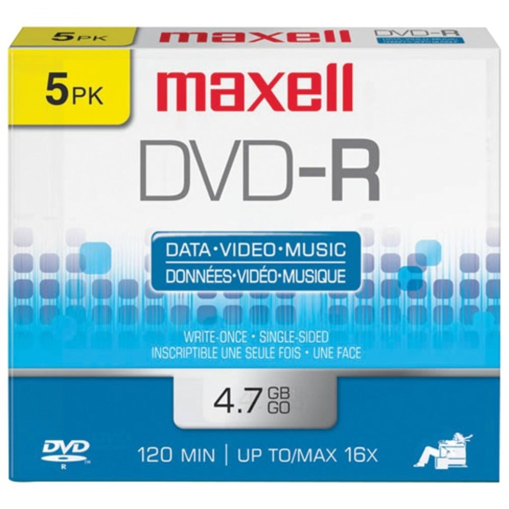 Maxell 638002 4.7GB 120-Minute DVD-Rs (5 pk) - GadgetSourceUSA