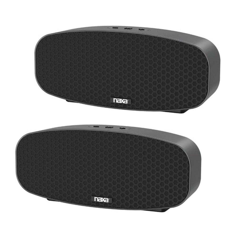 Naxa NAS-3105D Dual Bluetooth True Wireless Sync Speakers Combo (Rectangle) - GadgetSourceUSA