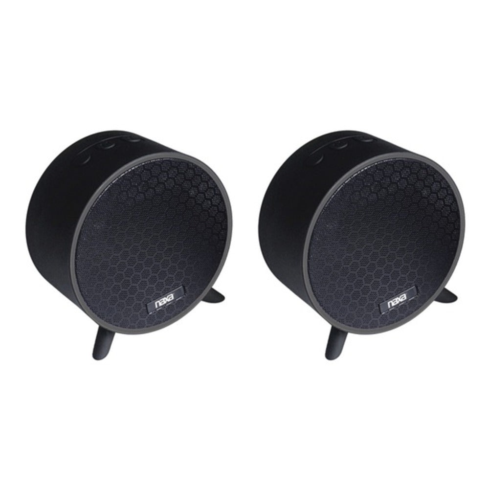 Naxa NAS-3106D Dual Bluetooth True Wireless Sync Speakers Combo (Circle) - GadgetSourceUSA