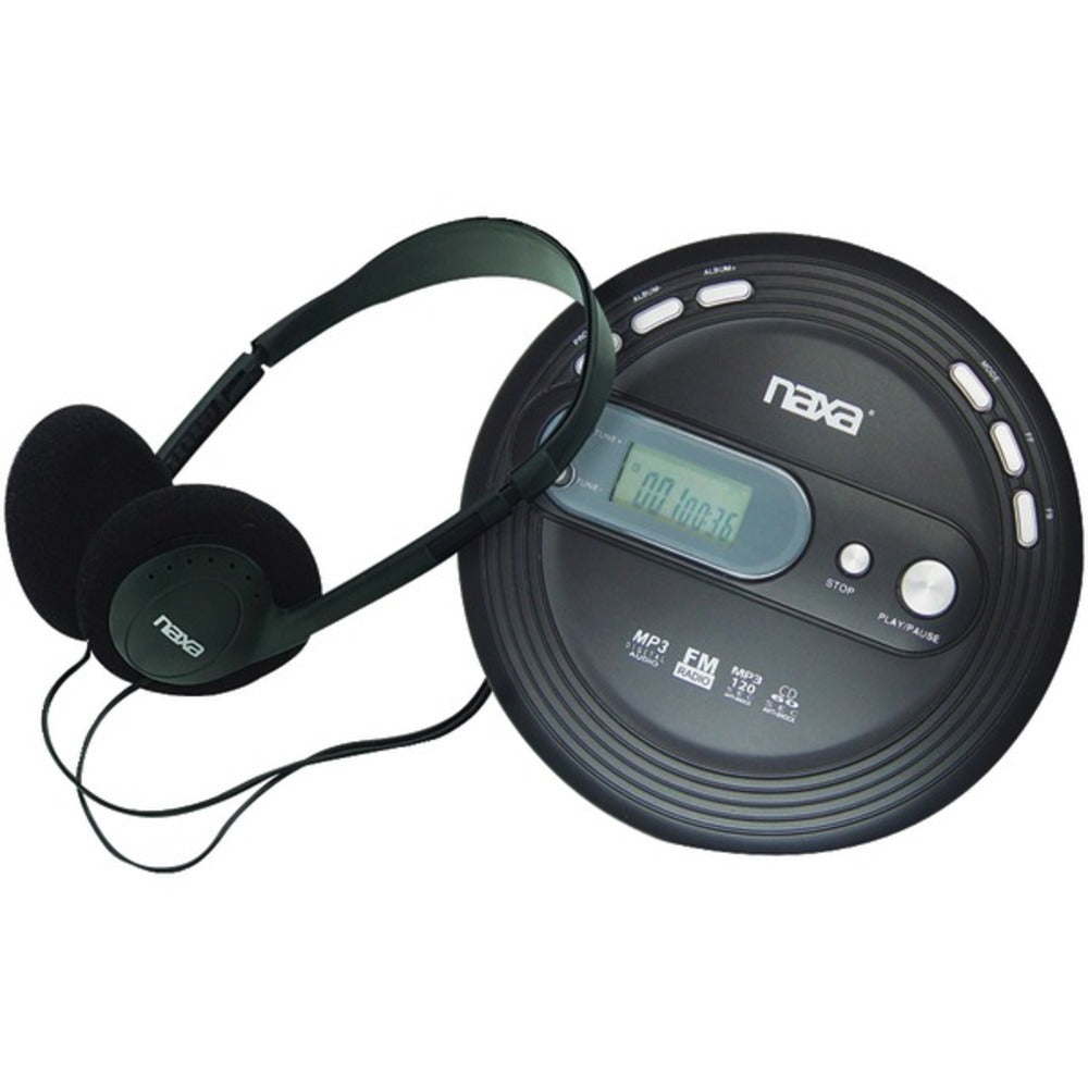 Naxa NPC330 Slim Personal CD/MP3 Player with FM Radio - GadgetSourceUSA