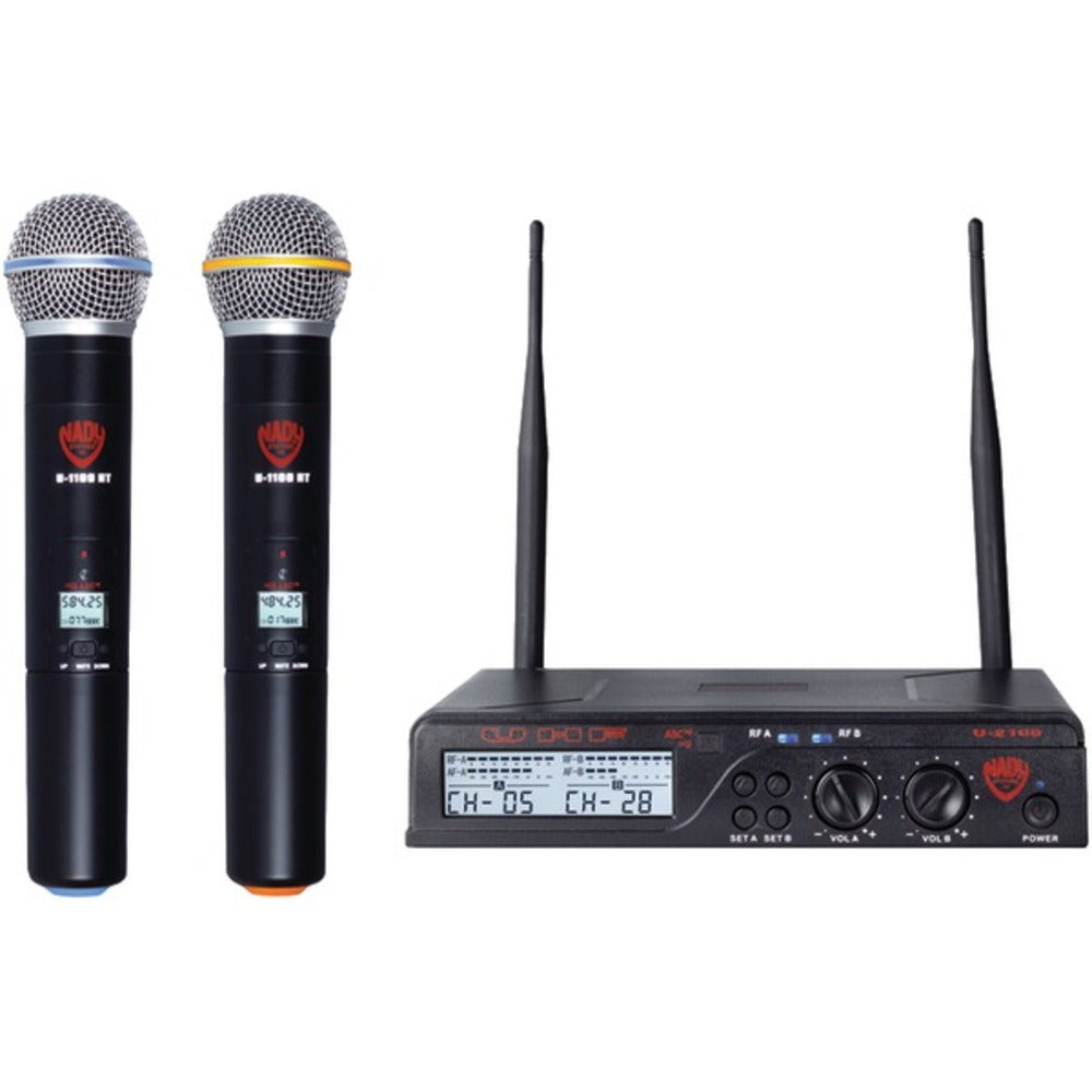 Nady U-2100 HT BAND A/B Dual UHF 100-Channel Wireless Handheld Microphone System - GadgetSourceUSA