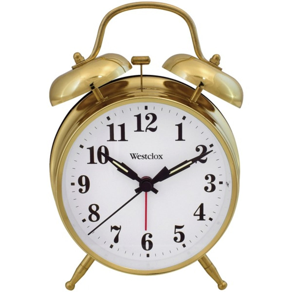 Westclox 70010G Metal Twin Bell Alarm Clock - GadgetSourceUSA