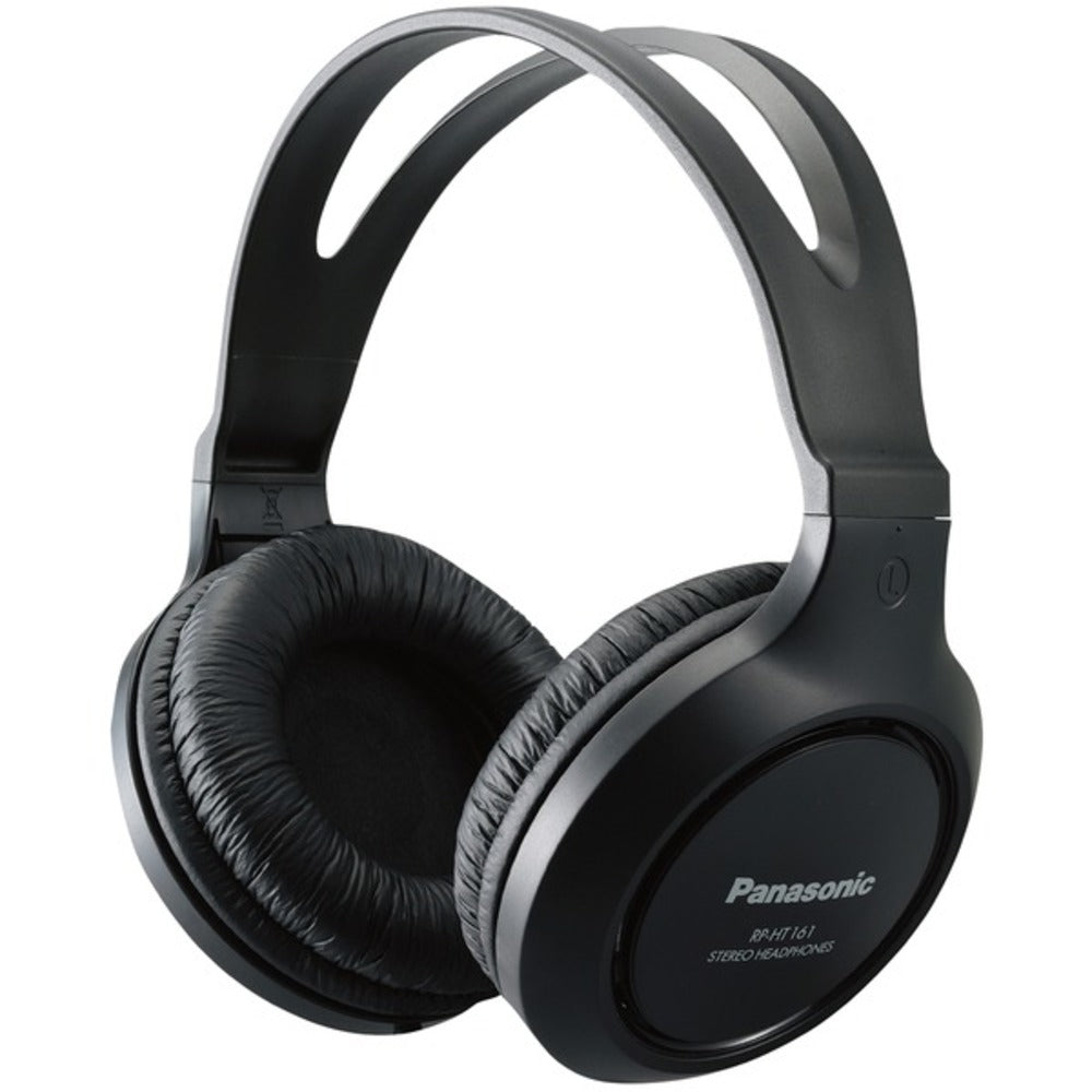 Panasonic RP-HT161-K Full-Size Over-Ear Wired Long-Cord Headphones - GadgetSourceUSA