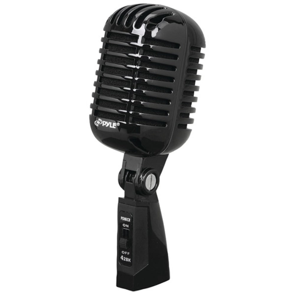Pyle Pro PDMICR42BK Classic Retro Vintage-Style Dynamic Vocal Microphone (Black) - GadgetSourceUSA