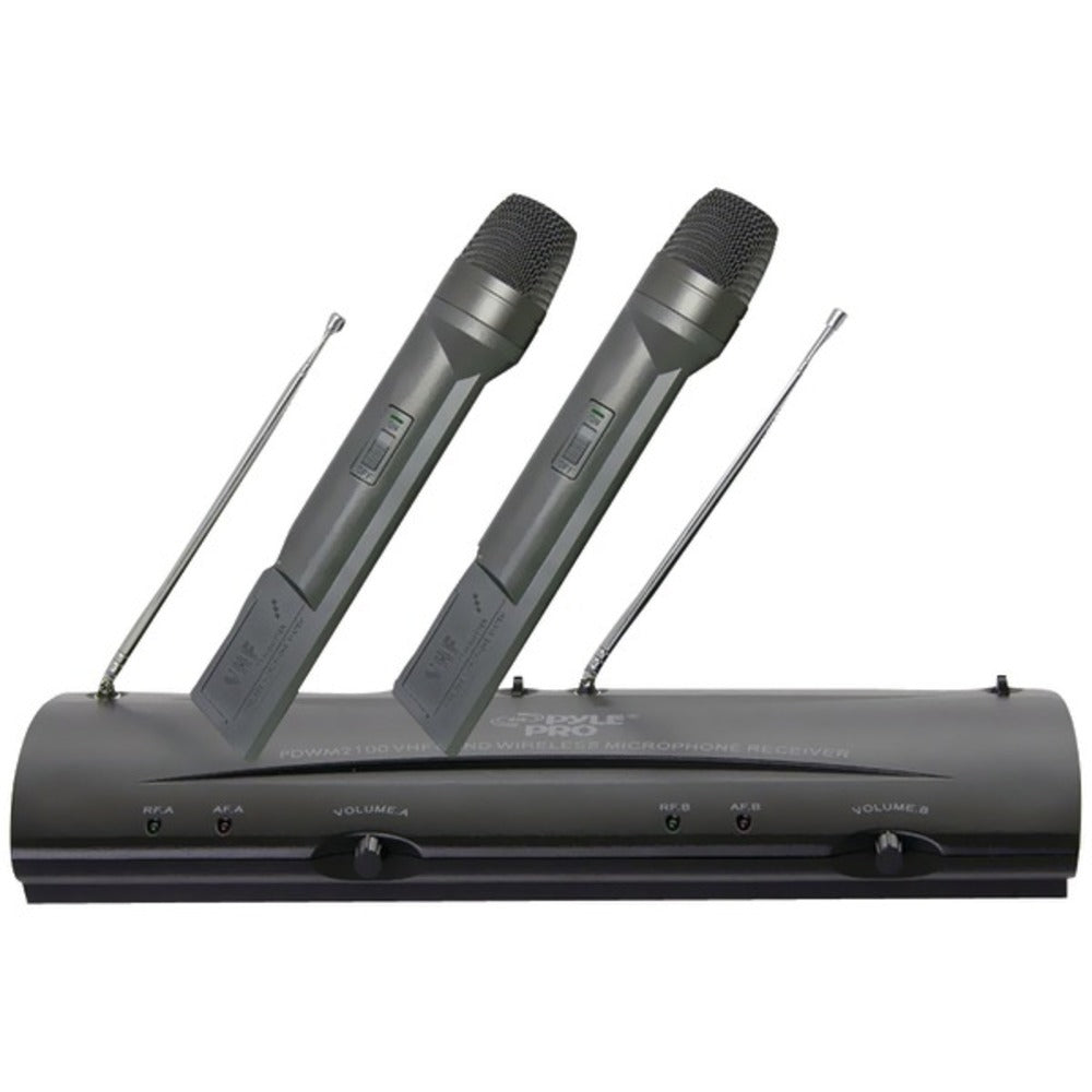 Pyle Pro PDWM2100 Professional Dual-Channel VHF Wireless Handheld Microphone System - GadgetSourceUSA
