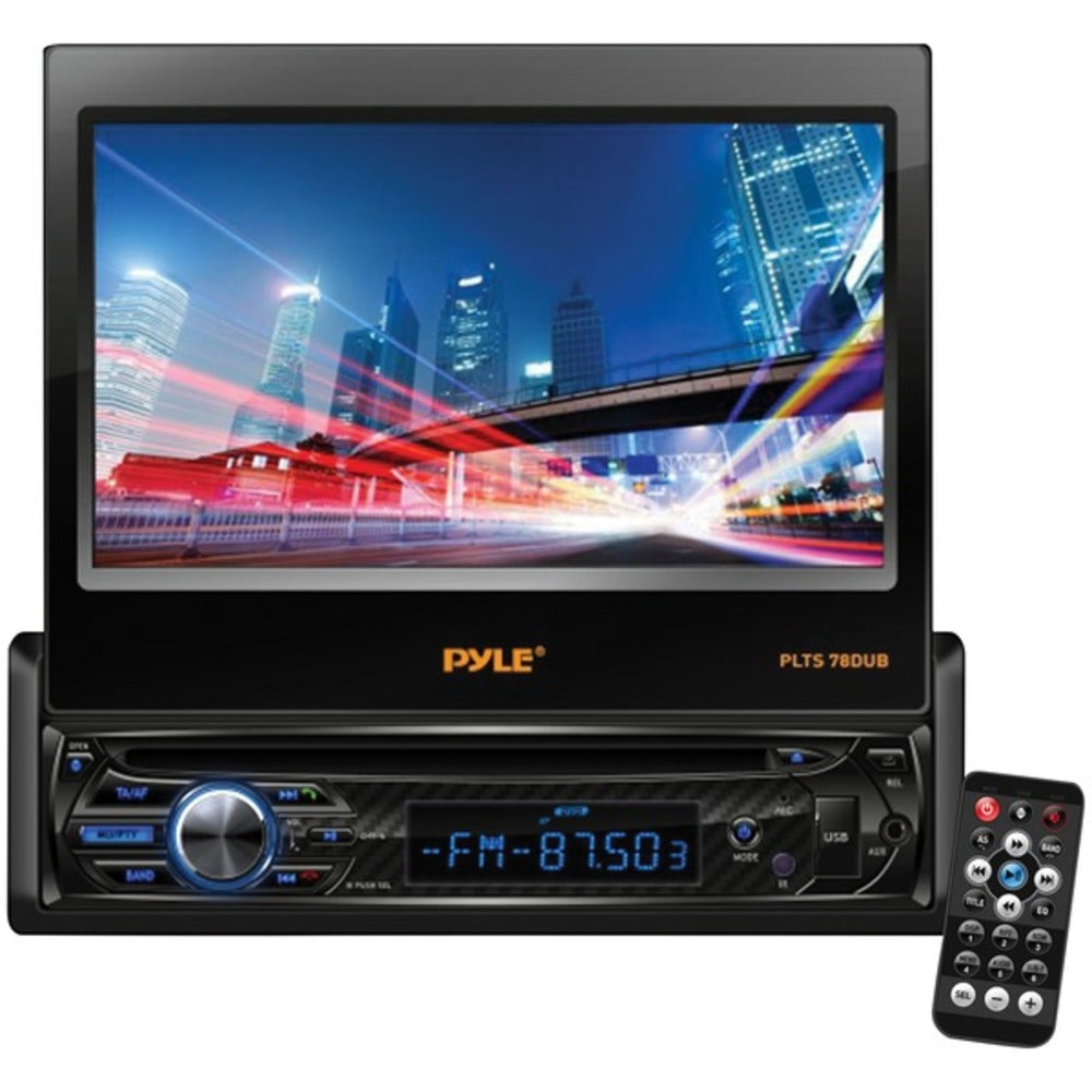 Pyle PLTS78DUB 7" Single-DIN In-Dash DVD Receiver with Motorized Fold-out Touchscreen and Bluetooth - GadgetSourceUSA